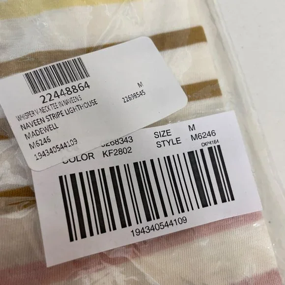 Madewell Whisper Stripe V-neck Tee - Picture 4 of 13